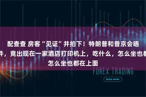 配查查 房客“见证”并拍下！特朗普和普京会晤机密文件，竟出现在一家酒店打印机上，吃什么，怎么坐也都在上面
